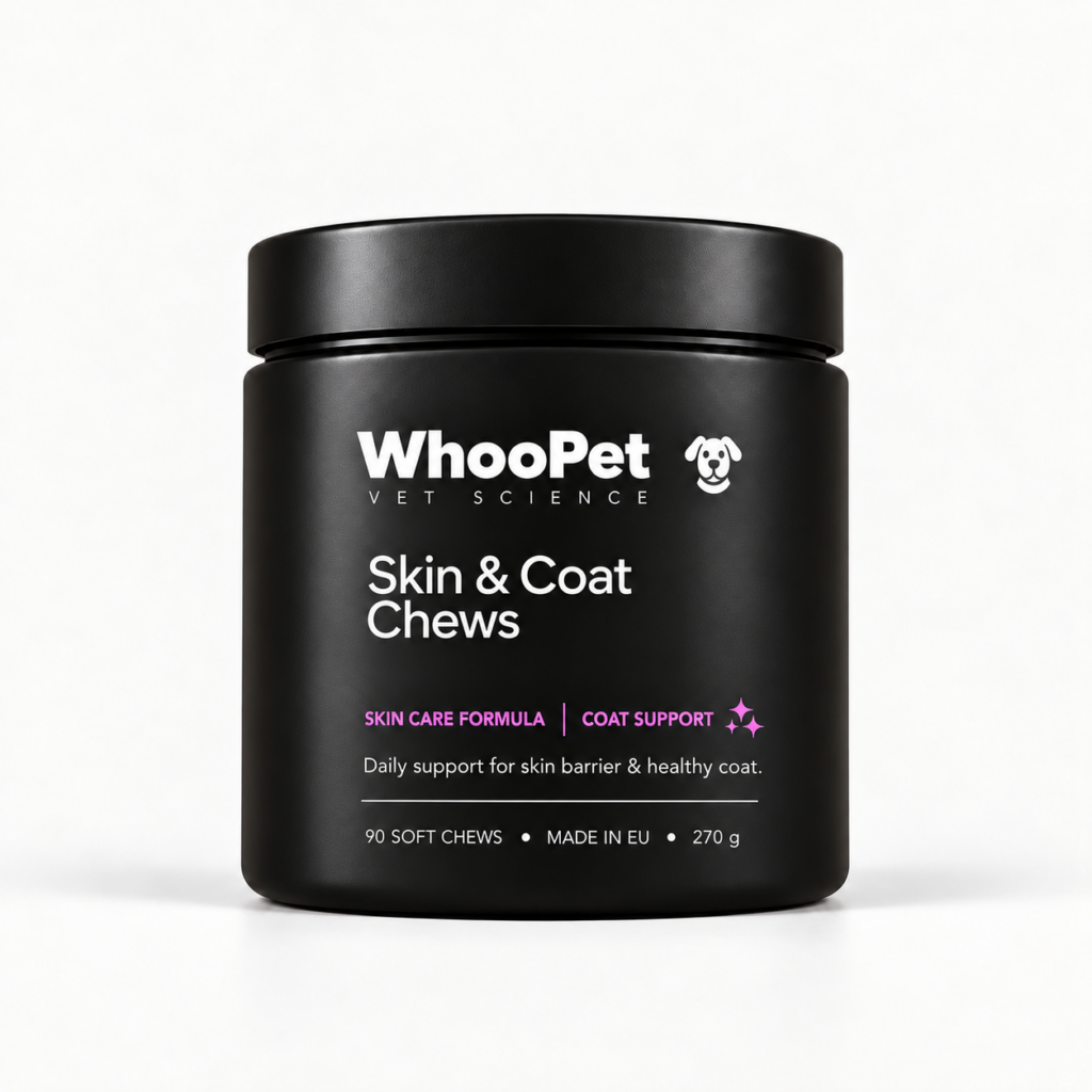 WhooPet Skin & Coat Chews – suplement wspierający skórę i sierść psa